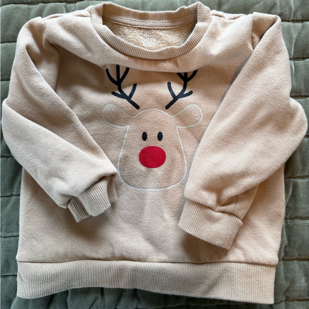 Falls Creek Beige Reindeer Sweatshirt